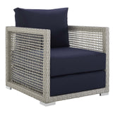 Aura 3 Piece Outdoor Patio Wicker Rattan Set - Contemporary Coastal & Weather-Resistant