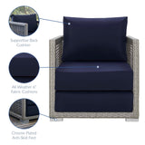 Aura 3 Piece Outdoor Patio Wicker Rattan Set - Contemporary Coastal & Weather-Resistant
