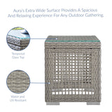 Aura 3 Piece Outdoor Patio Wicker Rattan Set - Contemporary Coastal & Weather-Resistant