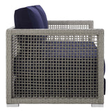Aura 3 Piece Outdoor Patio Wicker Rattan Set - Modern Coastal & Weather-Resistant
