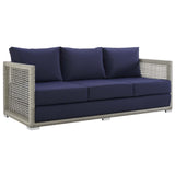 Aura 3 Piece Outdoor Patio Wicker Rattan Set - Modern Coastal & Weather-Resistant