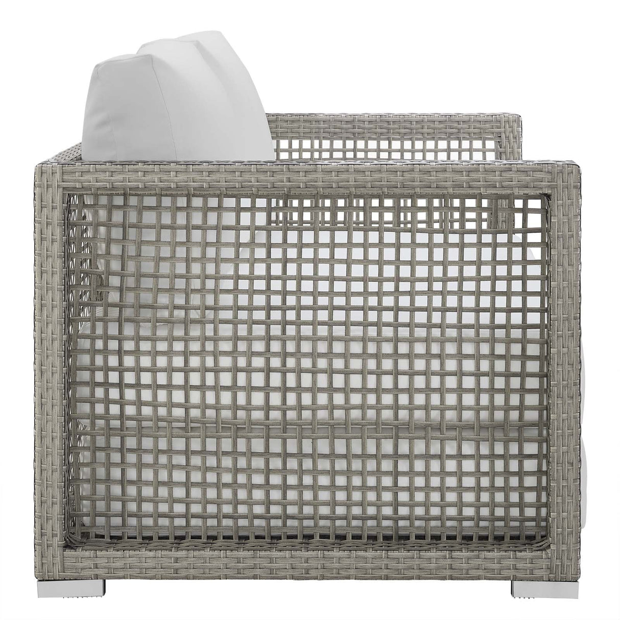 Aura 3 Piece Outdoor Patio Wicker Rattan Set - Modern Coastal & Weather-Resistant