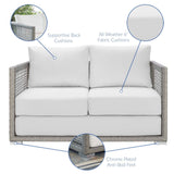 Aura 3 Piece Outdoor Patio Wicker Rattan Set - Modern Coastal & Weather-Resistant