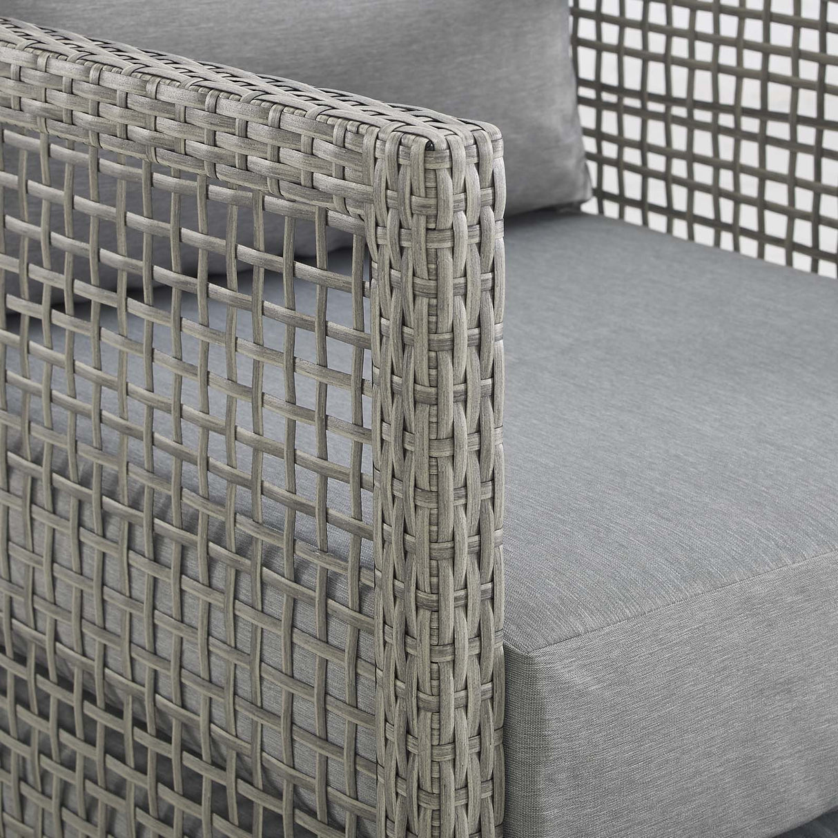 Aura 3 Piece Outdoor Patio Wicker Rattan Set - Modern Coastal & Weather-Resistant Lounge