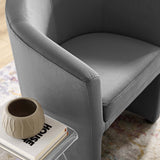 Divulge Performance Velvet Arm Chair and Ottoman Set - Mid-Century Modern & Space-Saving Seating