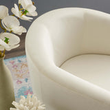 Divulge Performance Velvet Arm Chair and Ottoman Set - Mid-Century Modern & Space-Saving Seating