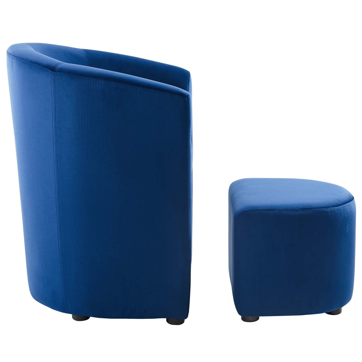 Divulge Performance Velvet Arm Chair and Ottoman Set - Mid-Century Modern & Space-Saving Seating