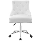Regent Tufted Button Swivel Faux Leather Office Chair - French Vintage & Height-Adjustable Executive Seating