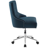 Regent Tufted Button Swivel Upholstered Fabric Office Chair - French Vintage Style & Height Adjustable