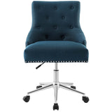 Regent Tufted Button Swivel Upholstered Fabric Office Chair - French Vintage Style & Height Adjustable