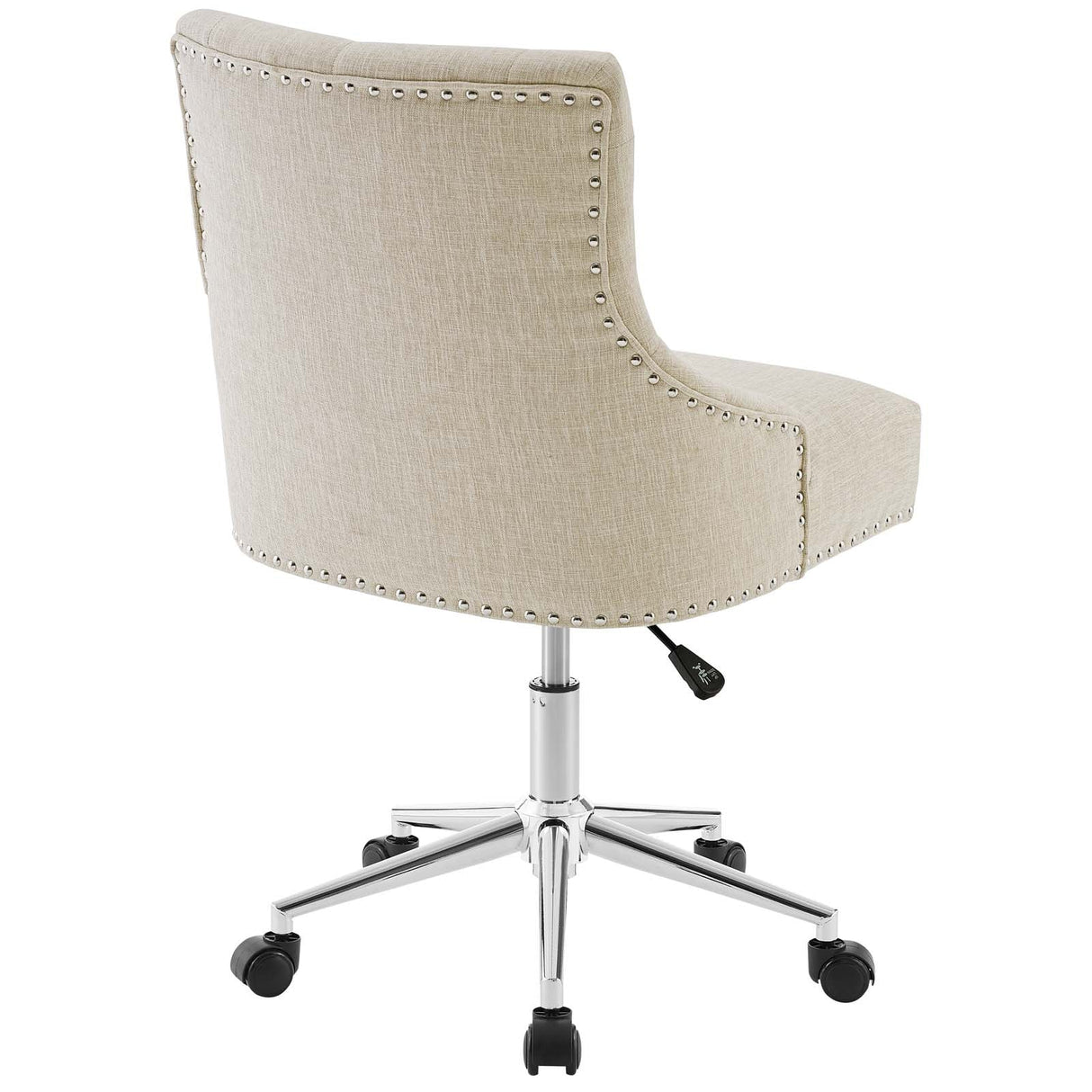 Regent Tufted Button Swivel Upholstered Fabric Office Chair - French Vintage Style & Height Adjustable
