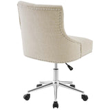 Regent Tufted Button Swivel Upholstered Fabric Office Chair - French Vintage Style & Height Adjustable