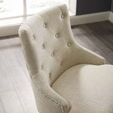 Regent Tufted Button Swivel Upholstered Fabric Office Chair - French Vintage Style & Height Adjustable