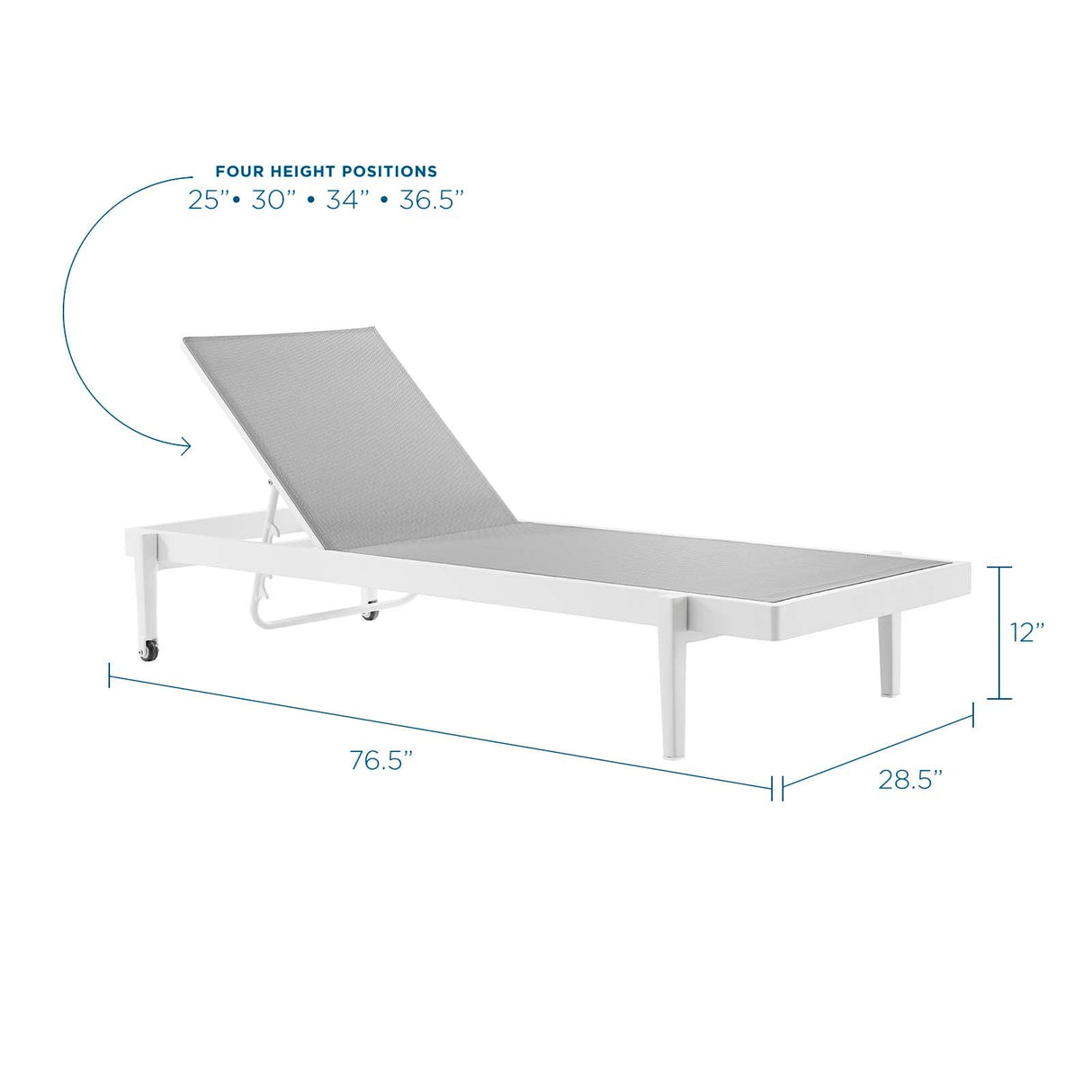 Charleston Outdoor Patio Chaise Lounge Chair - Modern Minimalist & Weather-Resistant