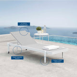Charleston Outdoor Patio Chaise Lounge Chair - Modern Minimalist & Weather-Resistant