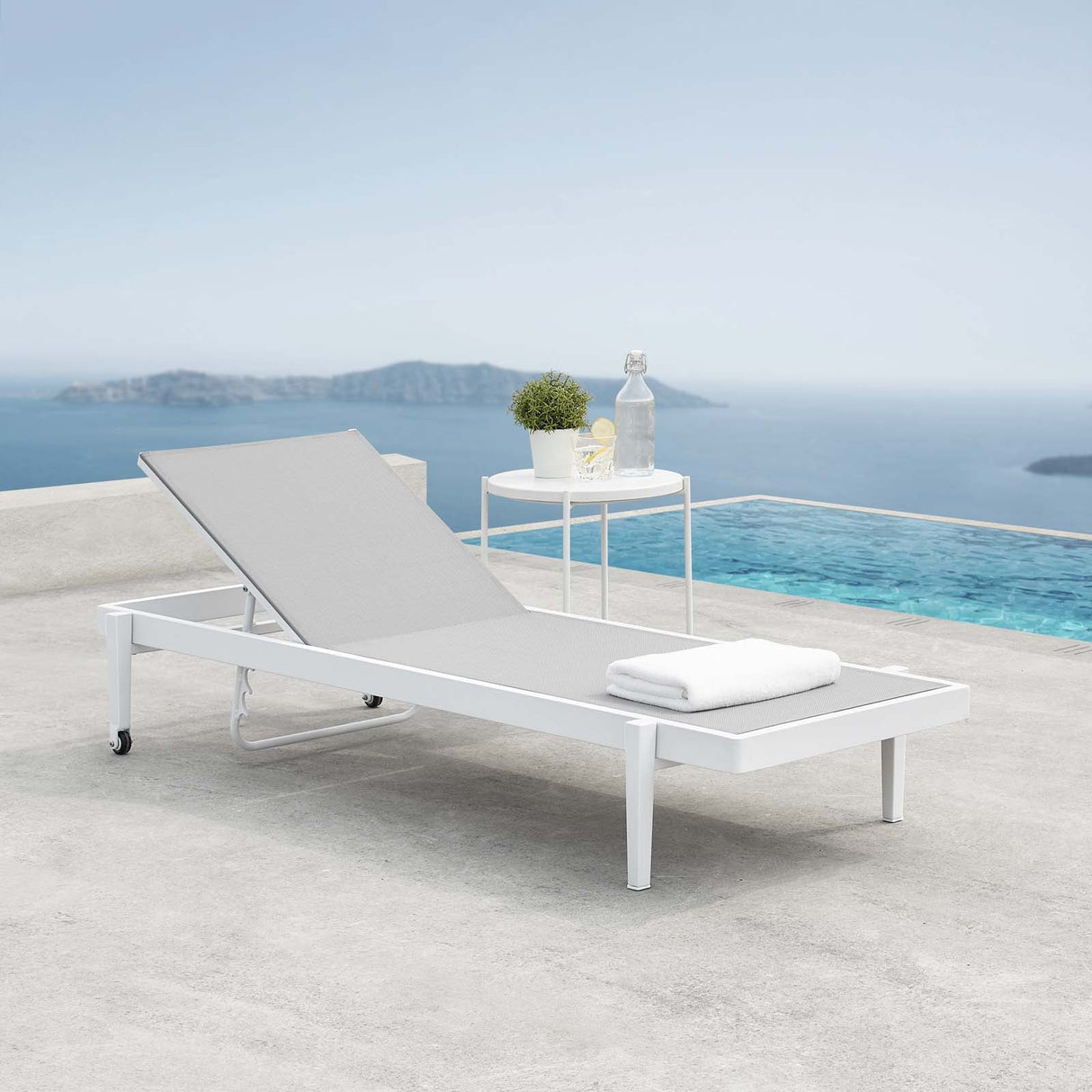 Charleston Outdoor Patio Chaise Lounge Chair - Modern Minimalist & Weather-Resistant