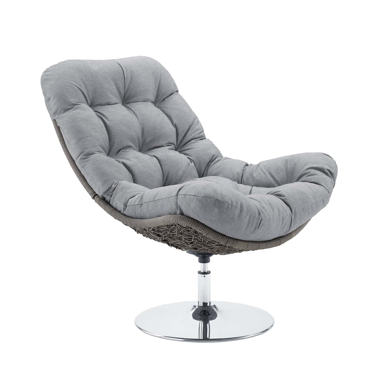 Brighton Wicker Rattan Outdoor Patio Swivel Lounge Chair - Modern Coastal & 360-Degree Motion
