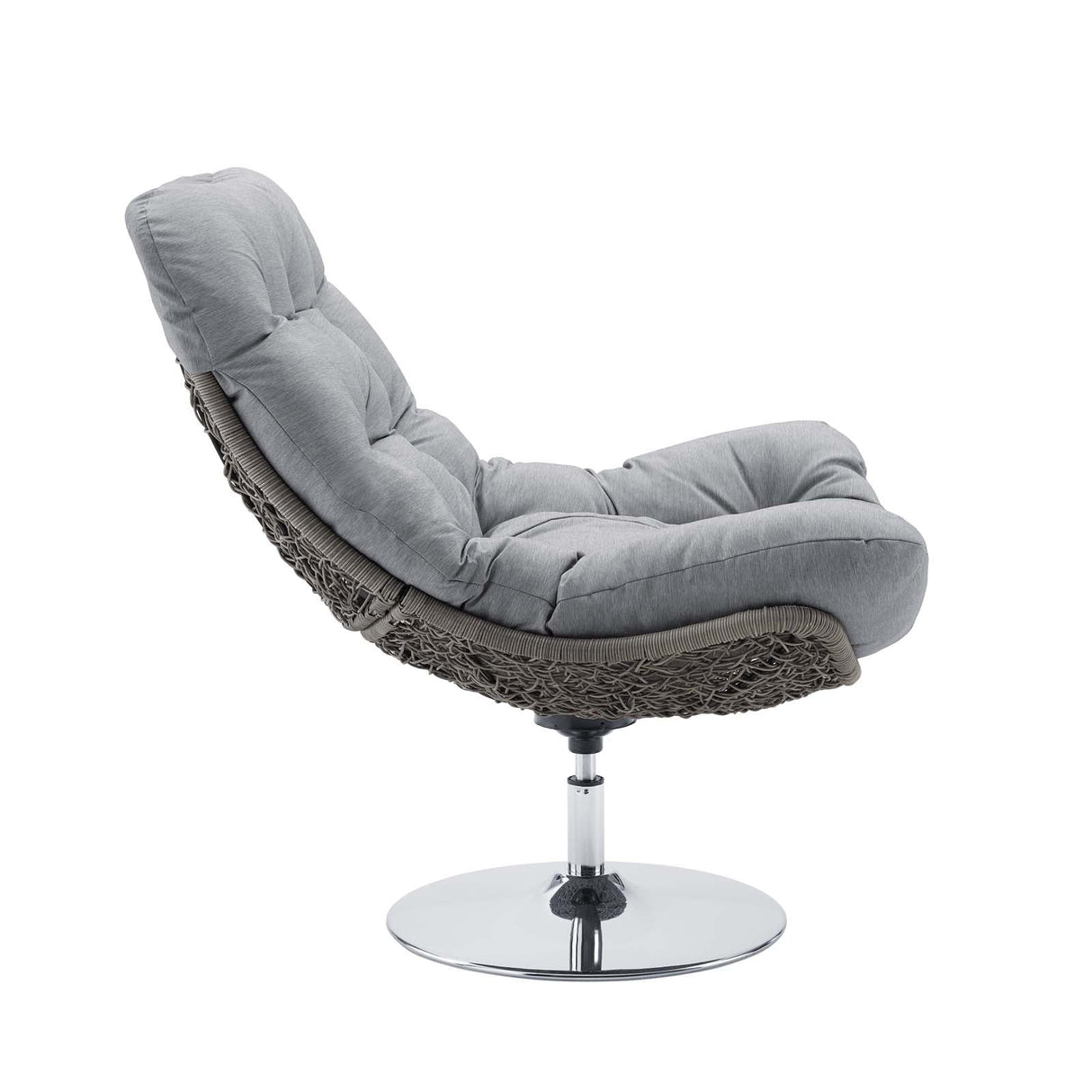 Brighton Wicker Rattan Outdoor Patio Swivel Lounge Chair - Modern Coastal & 360-Degree Motion