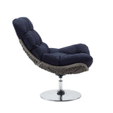 Brighton Wicker Rattan Outdoor Patio Swivel Lounge Chair - Modern Coastal & 360-Degree Motion