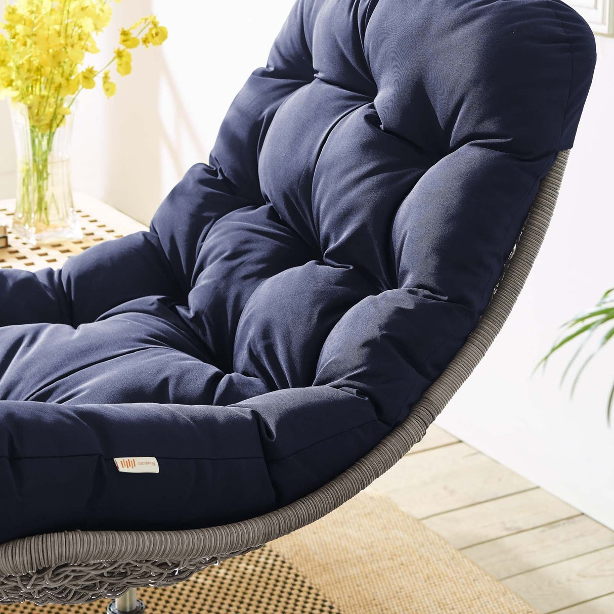 Brighton Wicker Rattan Outdoor Patio Swivel Lounge Chair - Modern Coastal & 360-Degree Motion
