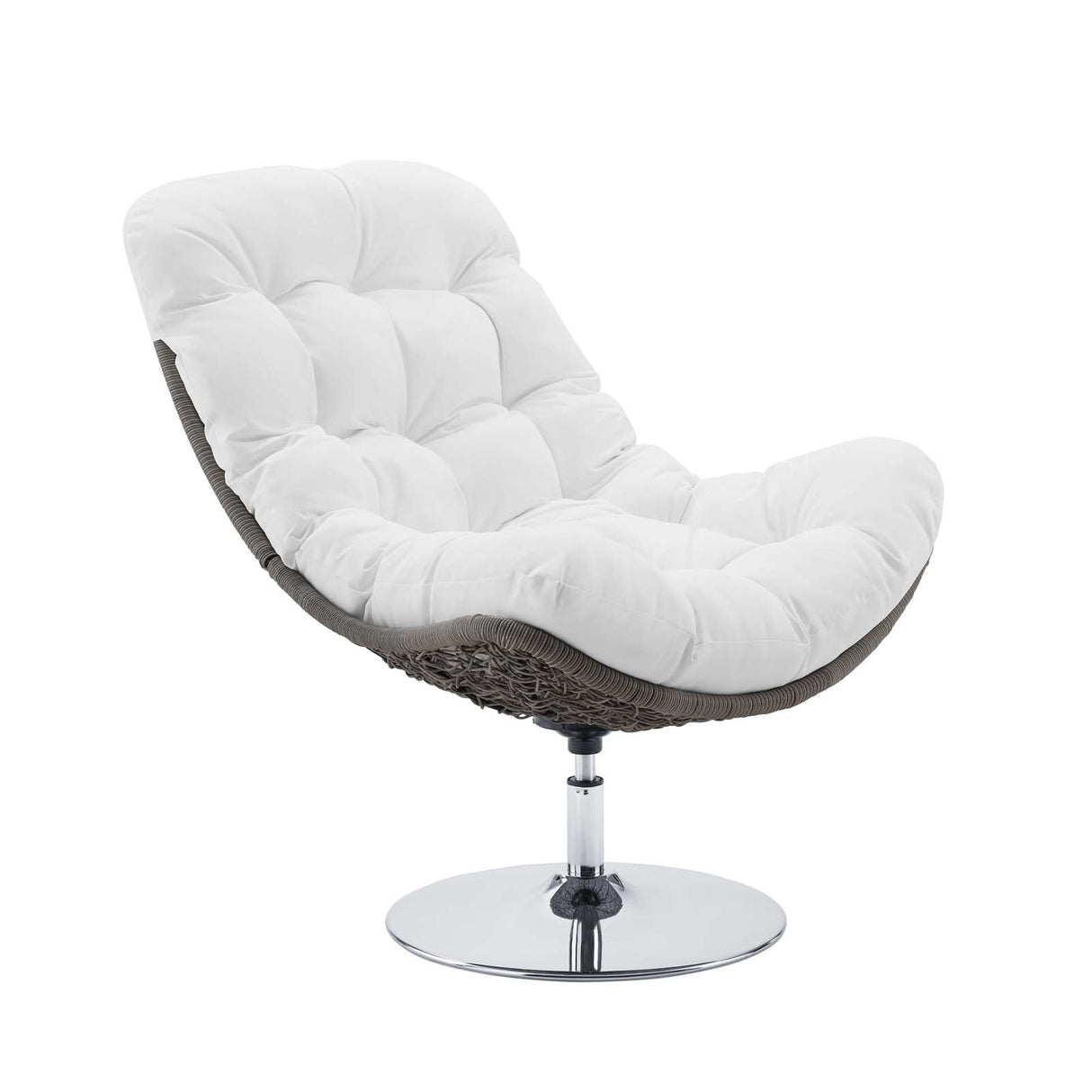 Brighton Wicker Rattan Outdoor Patio Swivel Lounge Chair - Modern Coastal & 360-Degree Motion