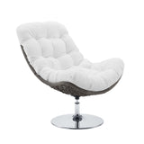 Brighton Wicker Rattan Outdoor Patio Swivel Lounge Chair - Modern Coastal & 360-Degree Motion