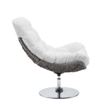 Brighton Wicker Rattan Outdoor Patio Swivel Lounge Chair - Modern Coastal & 360-Degree Motion