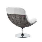 Brighton Wicker Rattan Outdoor Patio Swivel Lounge Chair - Modern Coastal & 360-Degree Motion