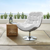 Brighton Wicker Rattan Outdoor Patio Swivel Lounge Chair - Modern Coastal & 360-Degree Motion