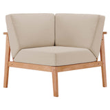 Sedona Outdoor Patio Eucalyptus Wood Sectional Sofa Corner Chair - Modern Coastal & Weather-Resistant