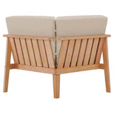 Sedona Outdoor Patio Eucalyptus Wood Sectional Sofa Corner Chair - Modern Coastal & Weather-Resistant