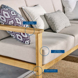 Sedona Outdoor Patio Eucalyptus Wood Sectional Sofa Corner Chair - Modern Coastal & Weather-Resistant