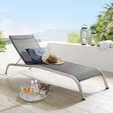 Savannah Mesh Chaise Outdoor Patio Aluminum Lounge Chair - Vintage Glamour & Weather-Resistant