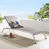 Savannah Mesh Chaise Outdoor Patio Aluminum Lounge Chair - Vintage Glamour & Weather-Resistant
