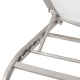 Savannah Mesh Chaise Outdoor Patio Aluminum Lounge Chair - Vintage Glamour & Weather-Resistant