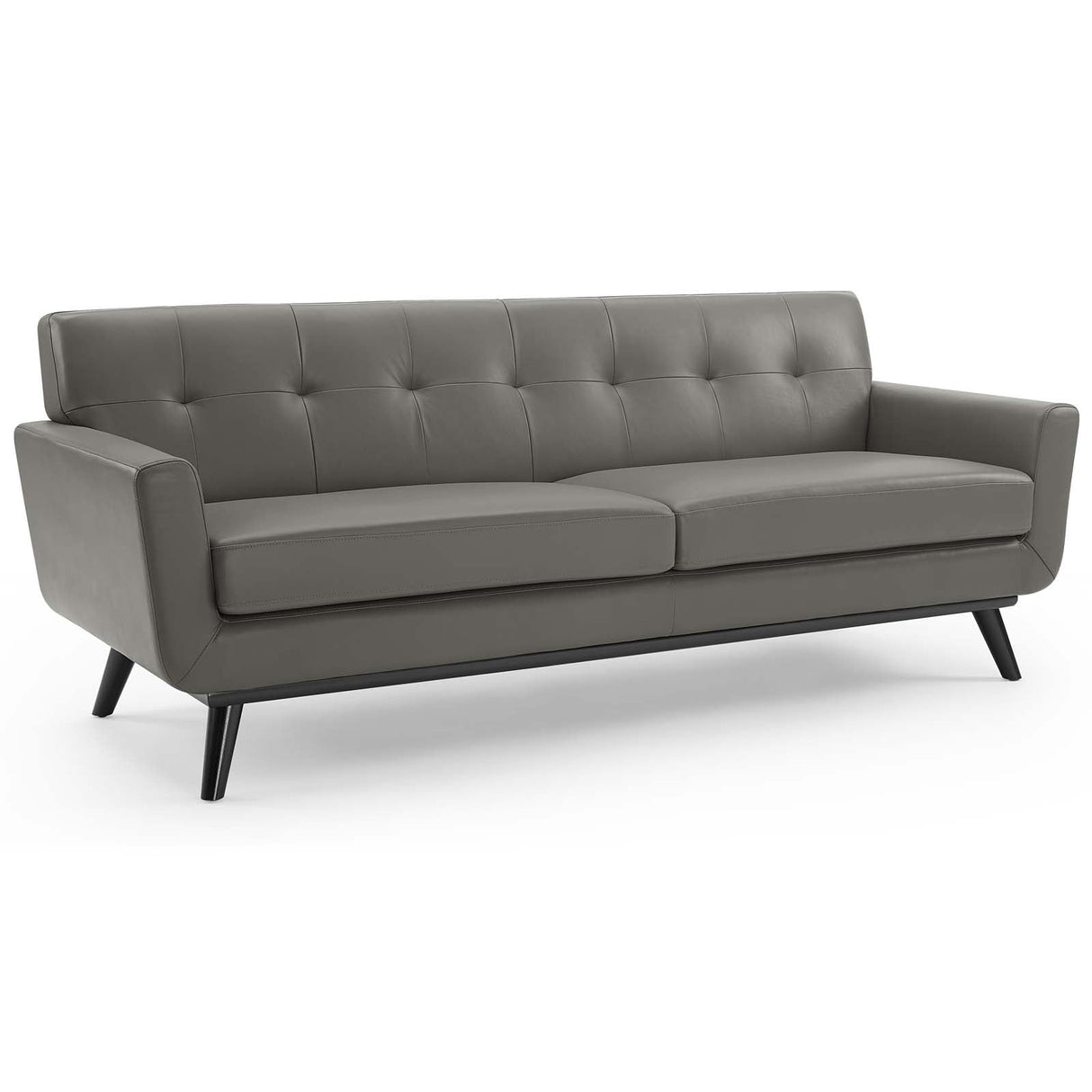 Engage Top-Grain Leather Living Room Lounge Sofa - Mid-Century Modern & Premium Seating