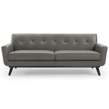 Engage Top-Grain Leather Living Room Lounge Sofa - Mid-Century Modern & Premium Seating