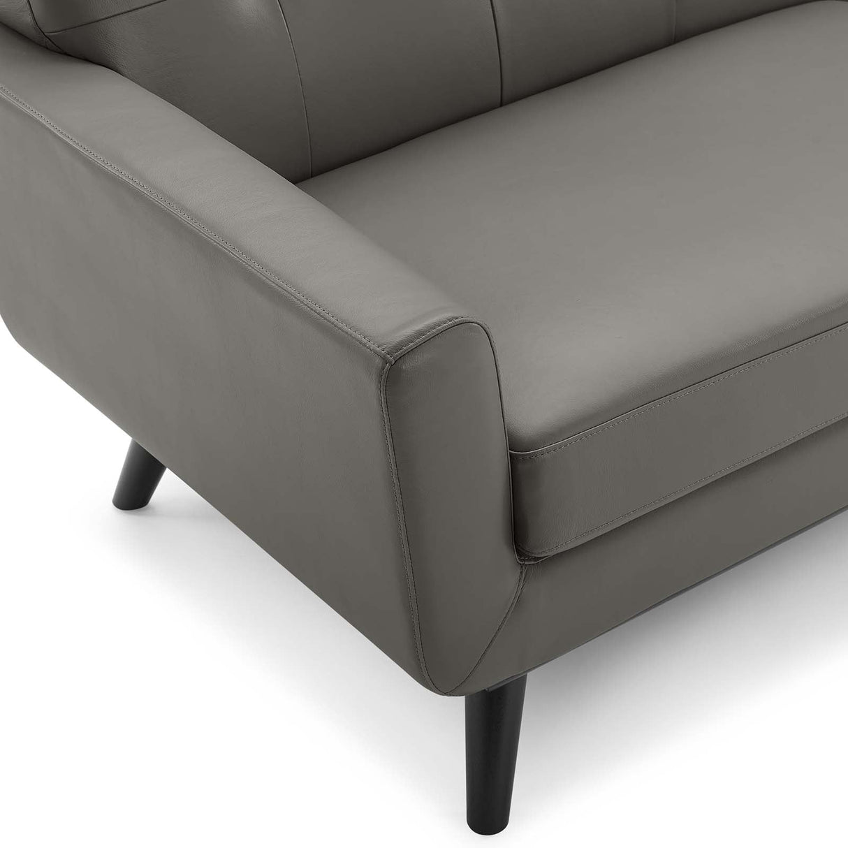 Engage Top-Grain Leather Living Room Lounge Sofa - Mid-Century Modern & Premium Seating