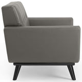 Engage Top-Grain Leather Living Room Lounge Accent Armchair - Mid-Century Modern & Top-Grain Leather