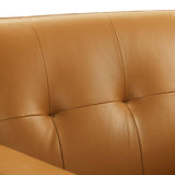Engage Top-Grain Leather Living Room Lounge Accent Armchair - Mid-Century Modern & Top-Grain Leather