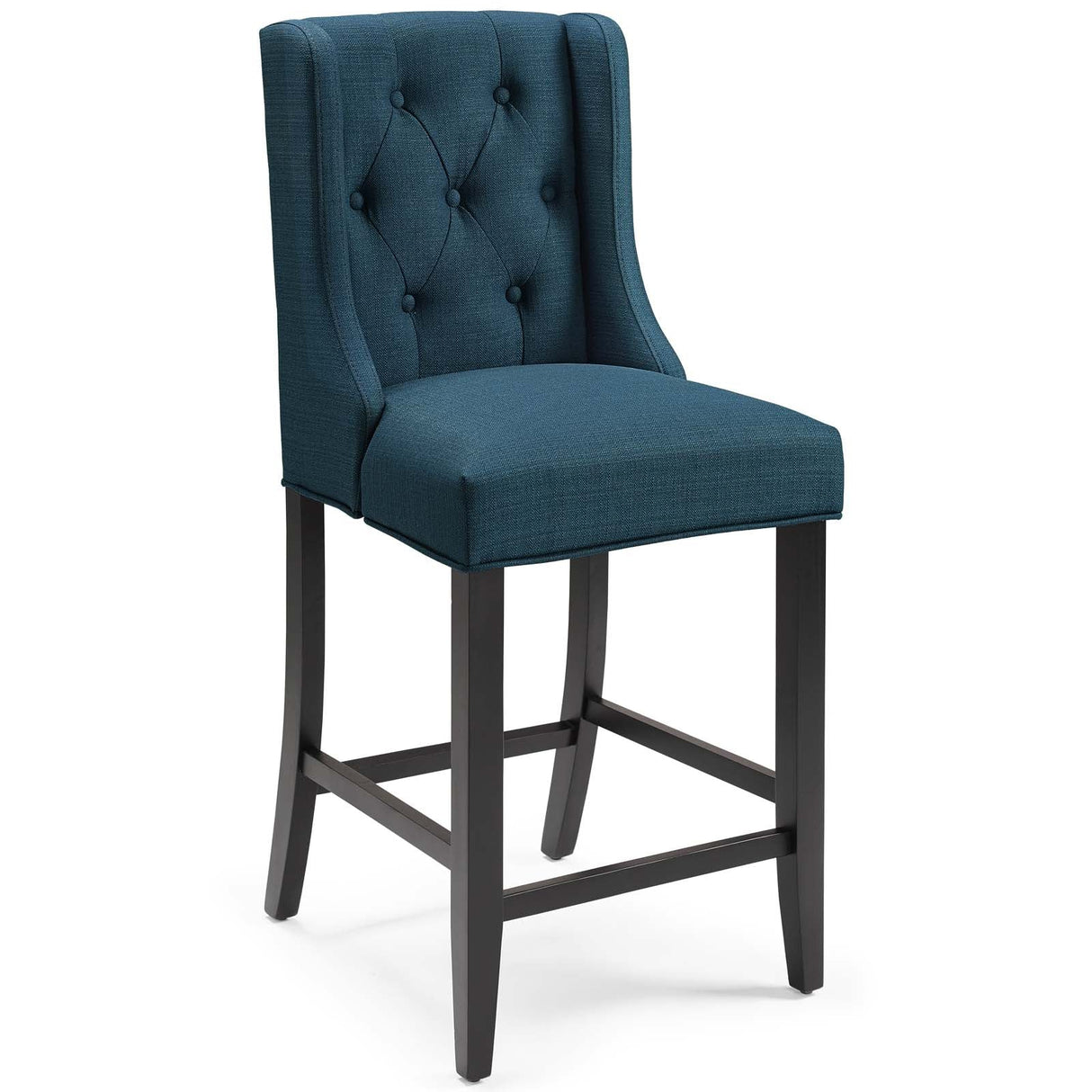 Baronet Tufted Button Upholstered Fabric Counter Stool - Modern Glam & Dense Foam Seating