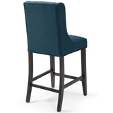 Baronet Tufted Button Upholstered Fabric Counter Stool - Modern Glam & Dense Foam Seating