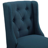 Baronet Tufted Button Upholstered Fabric Counter Stool - Modern Glam & Dense Foam Seating