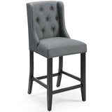 Baronet Tufted Button Upholstered Fabric Counter Stool - Modern Glam & Dense Foam Seating