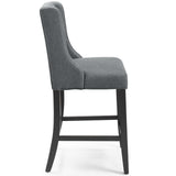 Baronet Tufted Button Upholstered Fabric Counter Stool - Modern Glam & Dense Foam Seating