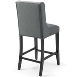 Baronet Tufted Button Upholstered Fabric Counter Stool - Modern Glam & Dense Foam Seating