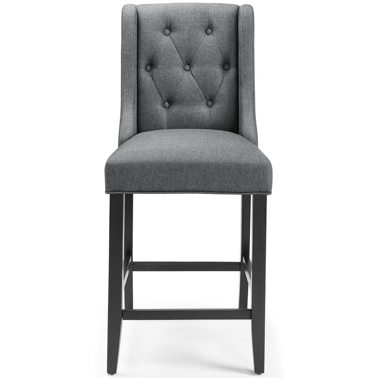 Baronet Tufted Button Upholstered Fabric Counter Stool - Modern Glam & Dense Foam Seating