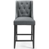 Baronet Tufted Button Upholstered Fabric Counter Stool - Modern Glam & Dense Foam Seating