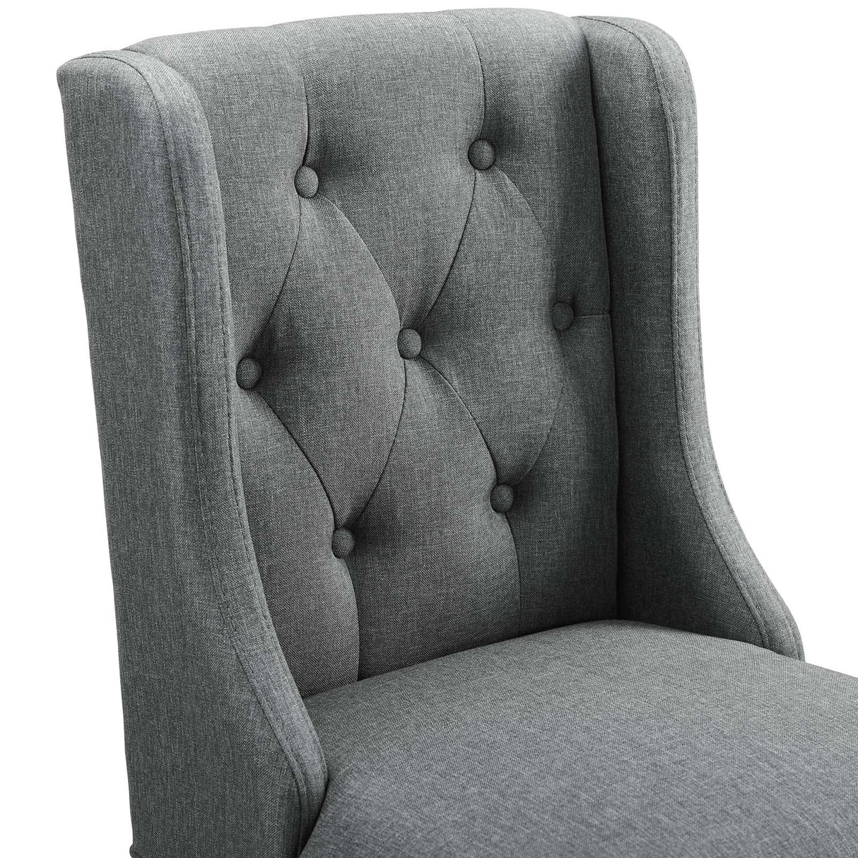 Baronet Tufted Button Upholstered Fabric Counter Stool - Modern Glam & Dense Foam Seating