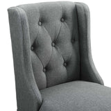 Baronet Tufted Button Upholstered Fabric Counter Stool - Modern Glam & Dense Foam Seating